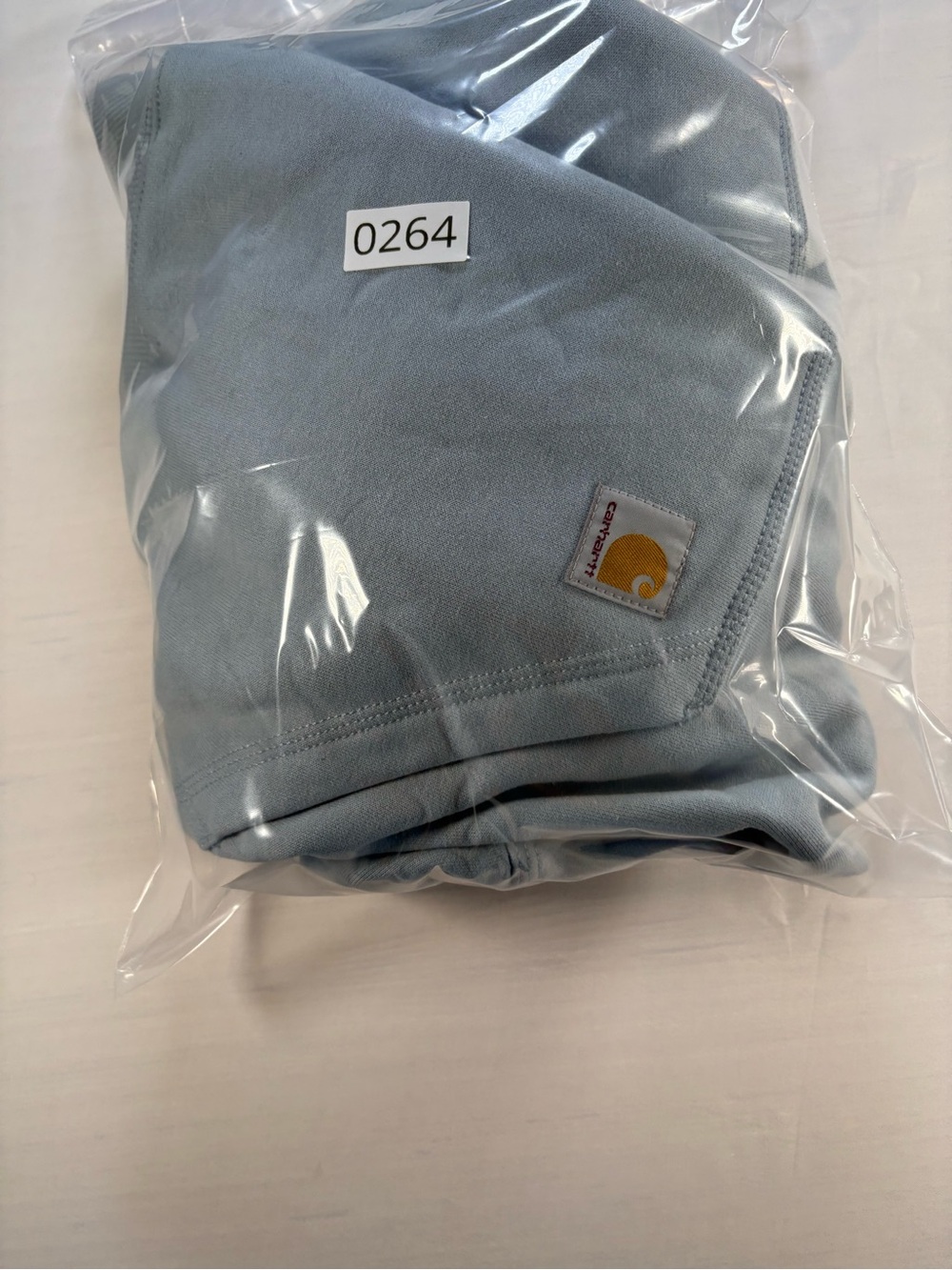 Carhartt Rain Defender Mens XL Loose Fit Quarter Zip Anorak Hoodie Light Blue - Picture 6 of 6
